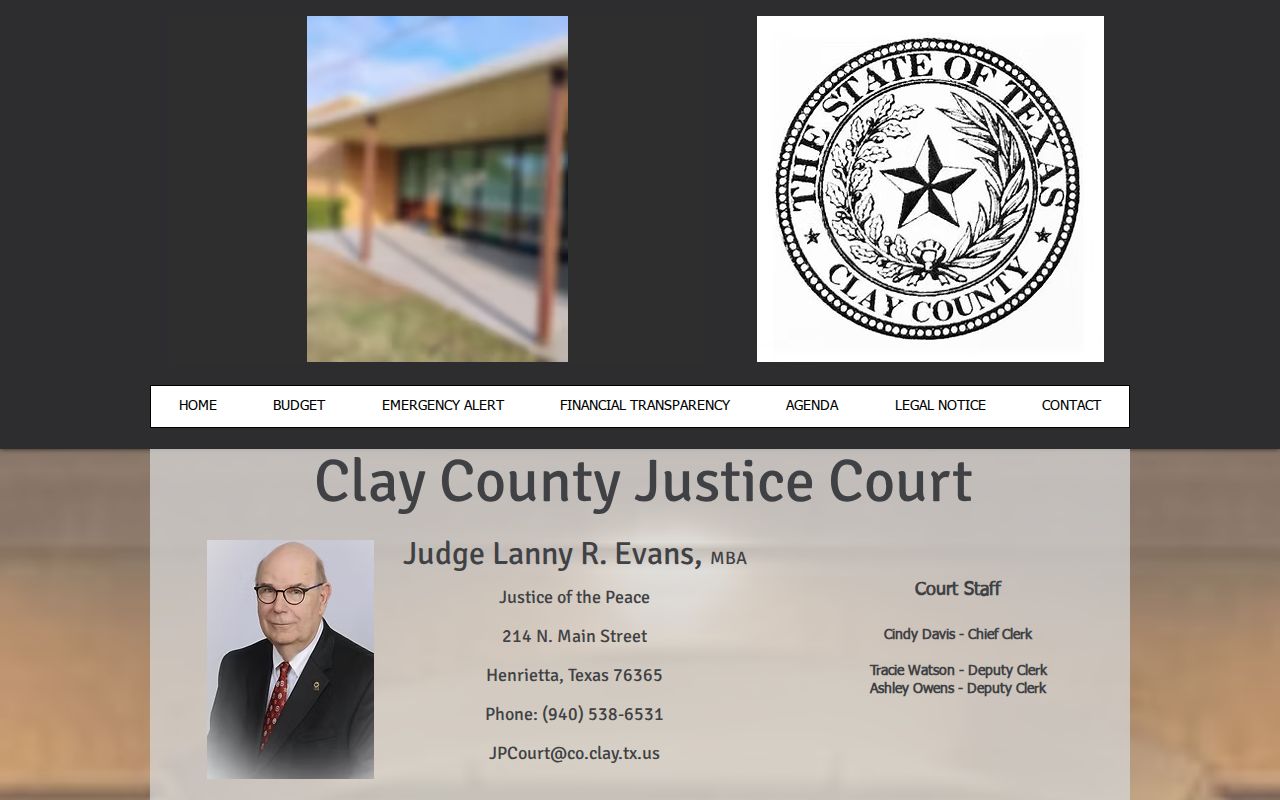 Clay County bench warrant routing: Justice Court address and counter information