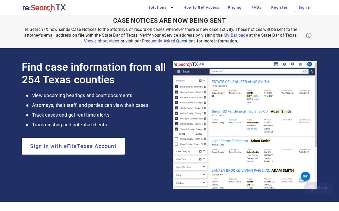 Clay County warrant search context: Texas re:SearchTX entry interface